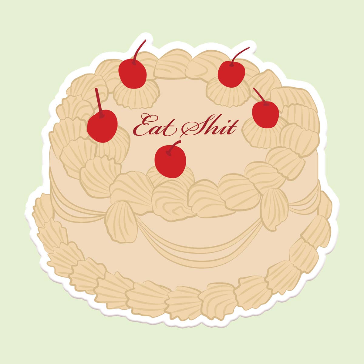 Eat Shit Sticker Decal, Funny Vintage Cake - Adult & Kids T-Shirts, Sweatshirts & Hoodies apparel design preview 1