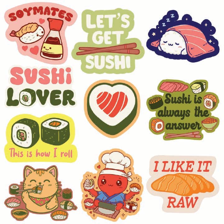 Sushi Stickers - Adult & Kids T-Shirts, Sweatshirts & Hoodies apparel design preview 1