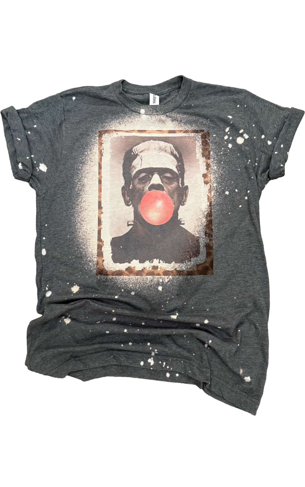Frankenstein Bubblegum Halloween Bleached - Adult & Kids T-Shirts, Sweatshirts & Hoodies apparel design preview 1