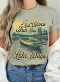 Boat Waves, Sun Rays, Lake Days Relaxed Fit - Adult & Kids T-Shirts, Sweatshirts & Hoodies apparel design preview 1