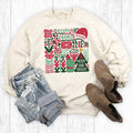 Retro Floral Merry and Bright Christmas Graphic - Adult & Kids T-Shirts, Sweatshirts & Hoodies apparel design preview 1
