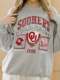 Ou Oklahoma Sooners Prep Patch Gray Thrifted - Adult & Kids T-Shirts, Sweatshirts & Hoodies apparel design preview 1