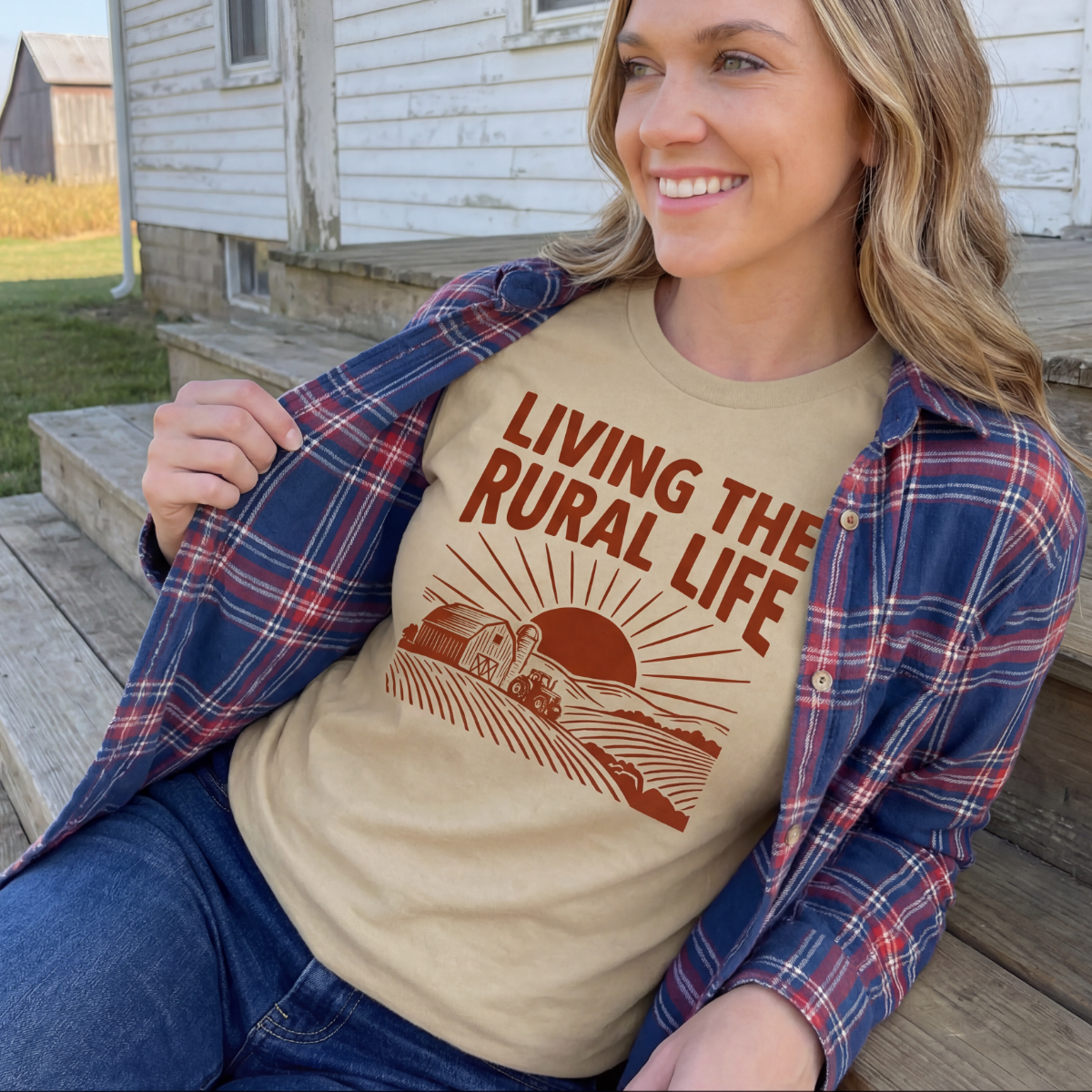 Living the Rural Life - Adult & Kids T-Shirts, Sweatshirts & Hoodies apparel design preview 1