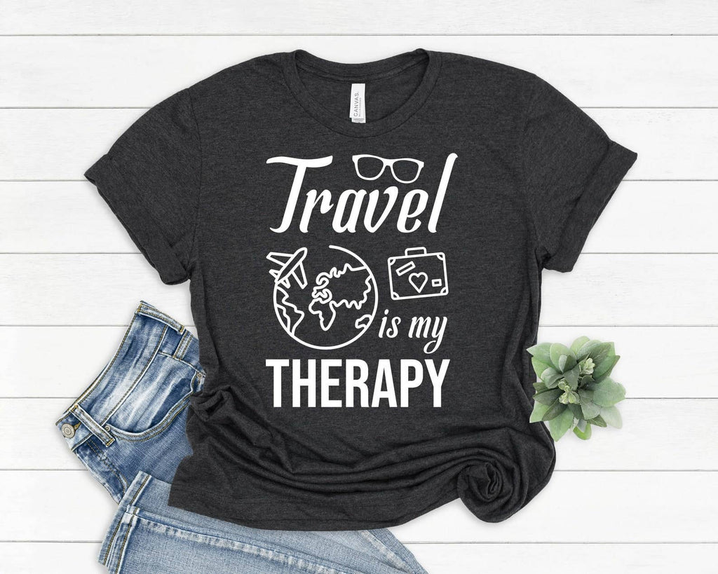 Travel Is My Therapy - Adult & Kids T-Shirts, Sweatshirts & Hoodies apparel design preview 1
