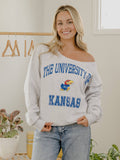 Ku Jayhawks Vintage Sport Ash Gray Flashdance - Adult & Kids T-Shirts, Sweatshirts & Hoodies apparel design preview 1