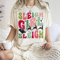 Sleigh Girl Santa, Christmas, Retro, - Adult & Kids T-Shirts, Sweatshirts & Hoodies apparel design preview 1