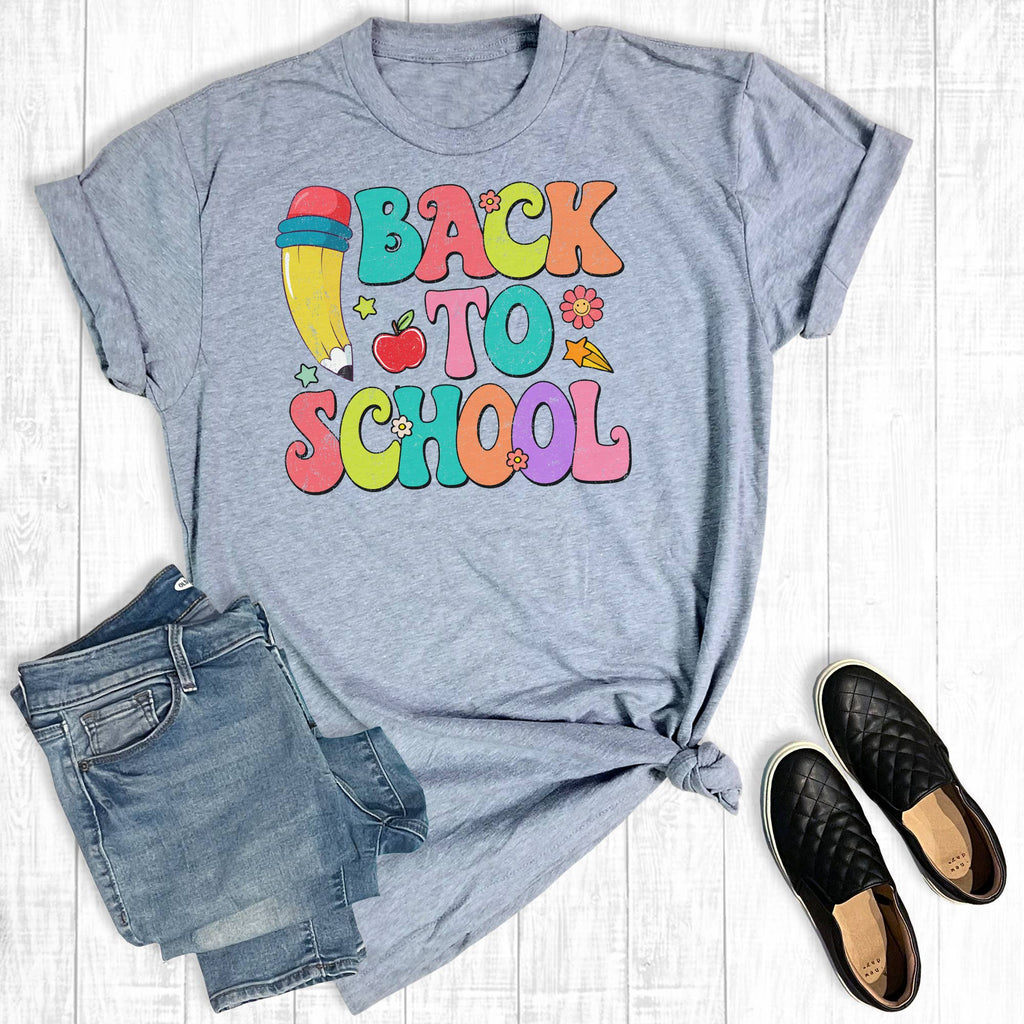 Groovy Back To School Teacher Graphic - Adult & Kids T-Shirts, Sweatshirts & Hoodies apparel design preview 1