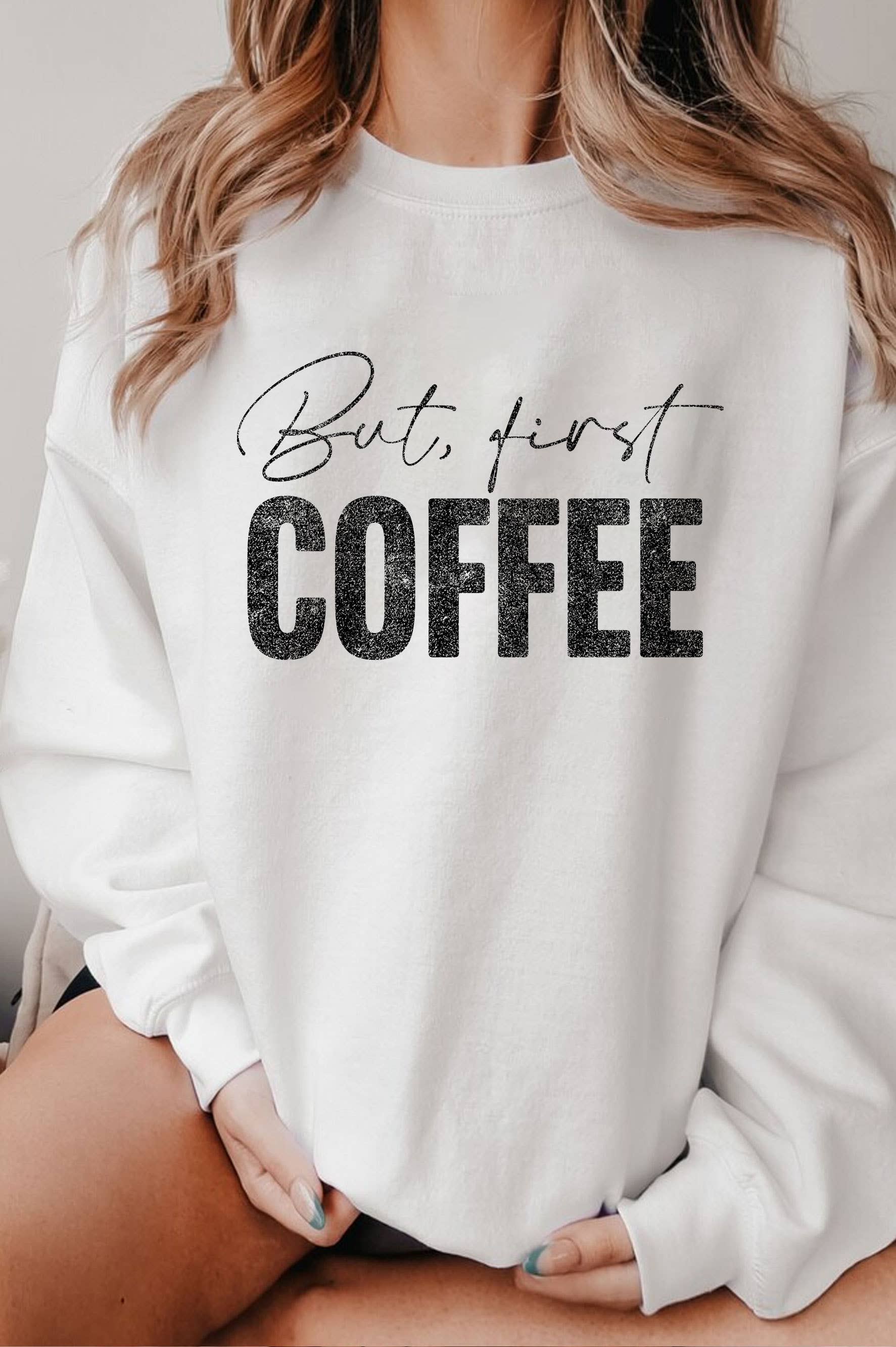 But First Coffee Graphic Brushed - Adult & Kids T-Shirts, Sweatshirts & Hoodies apparel design preview 1