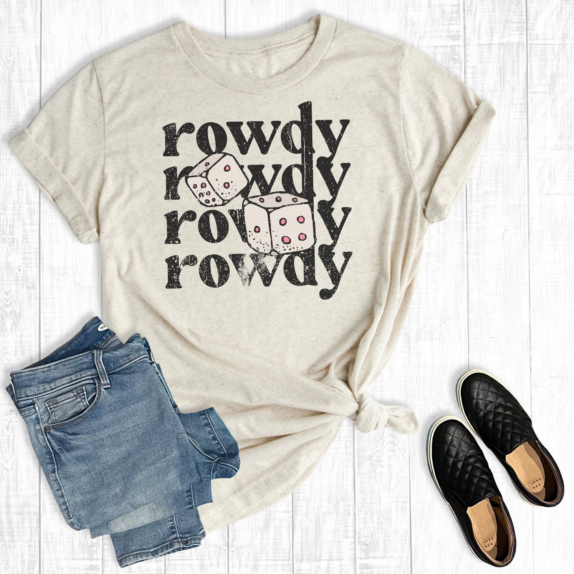 Western Rowdy Dice Graphic - Adult & Kids T-Shirts, Sweatshirts & Hoodies apparel design preview 1