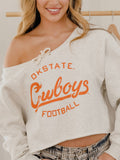 Osu Cowboys Football Stencil Tie Off Shoulder - Adult & Kids T-Shirts, Sweatshirts & Hoodies apparel design preview 1