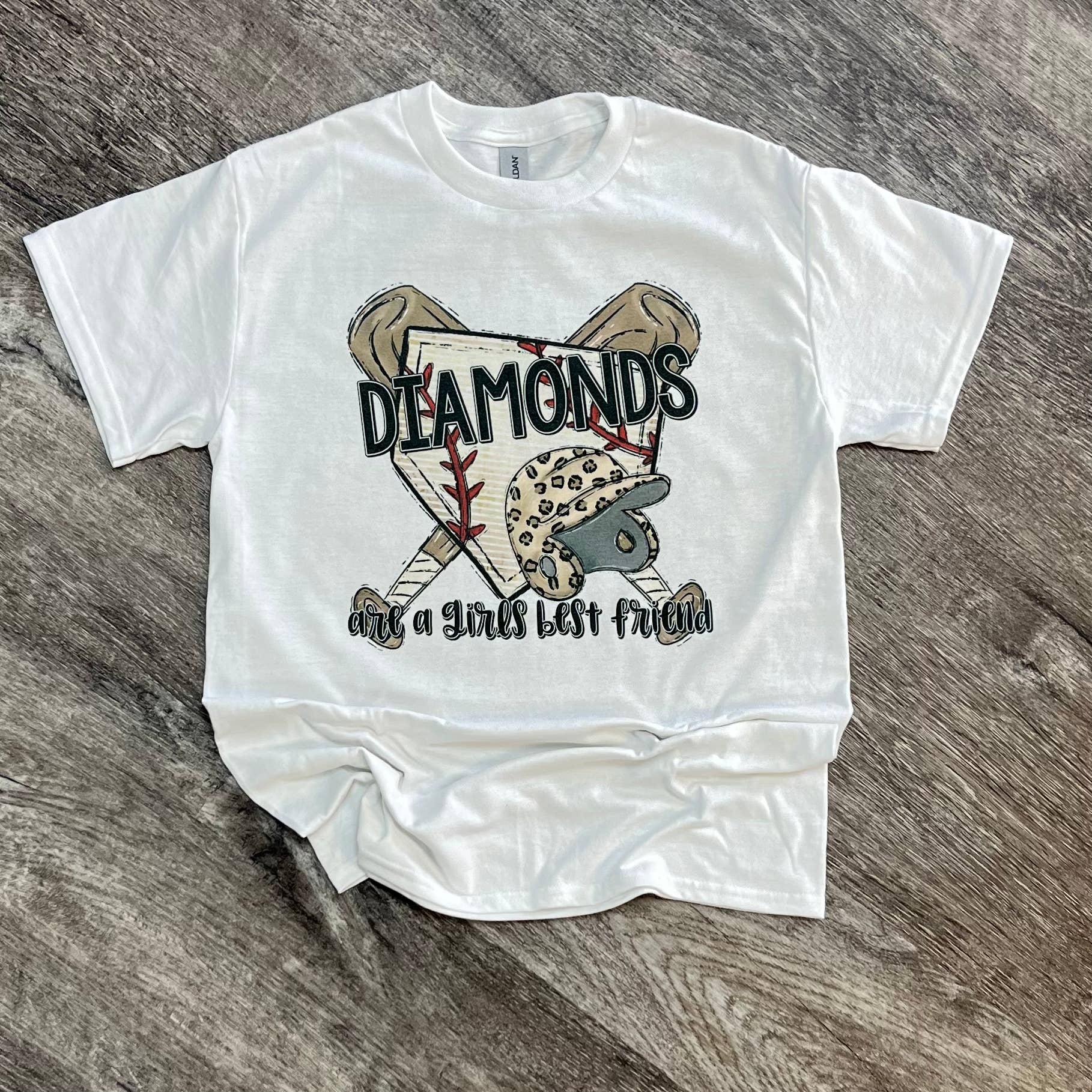 Diamonds Are A Girls Best Friend (Baseball) On White - Adult & Kids T-Shirts, Sweatshirts & Hoodies apparel design preview 1