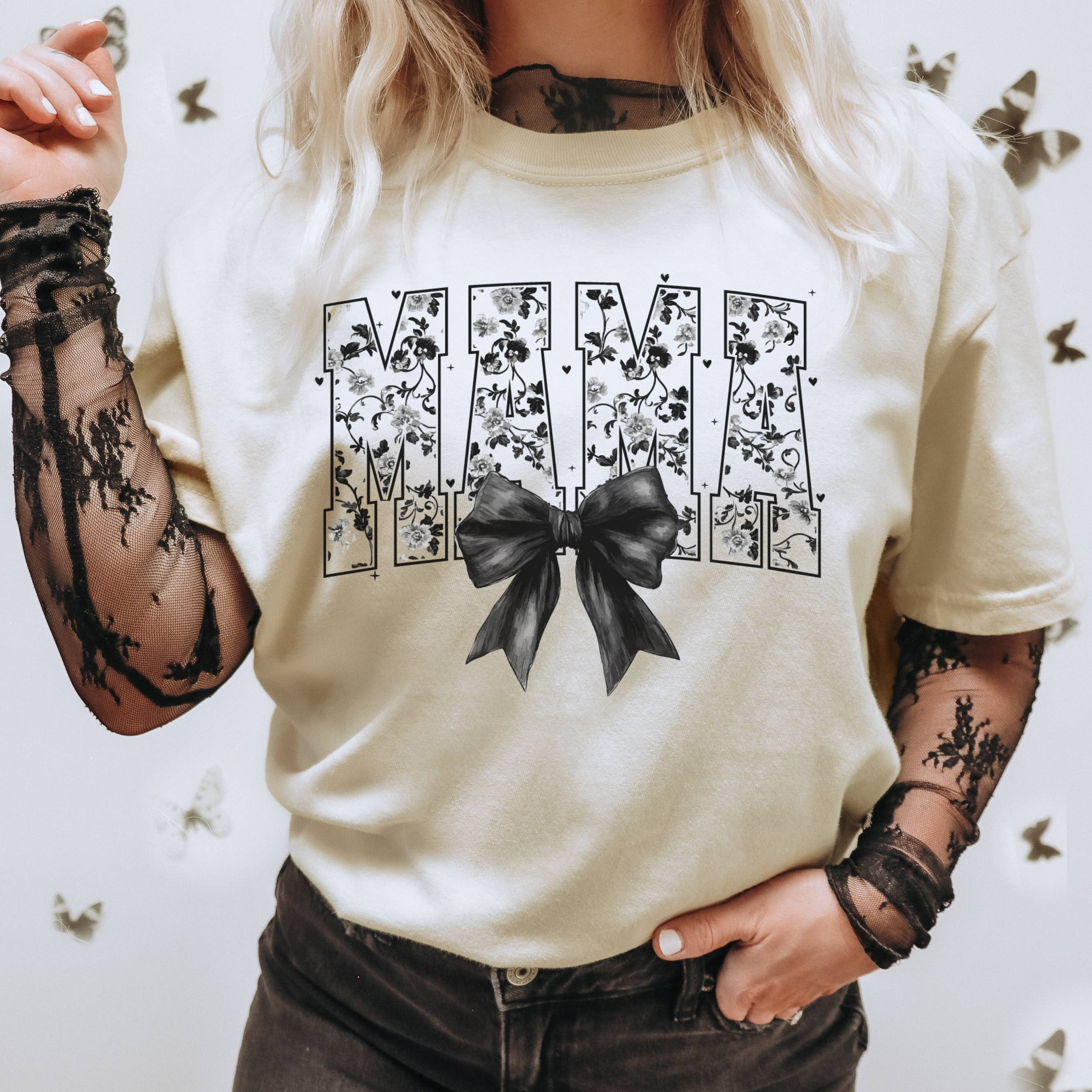 Mama Floral Toile Graphic - Adult & Kids T-Shirts, Sweatshirts & Hoodies apparel design preview 1