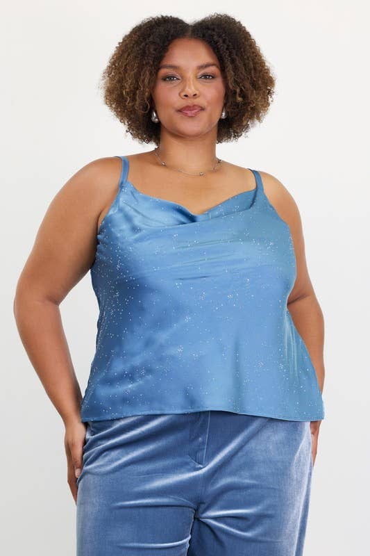 Plus Size Satin Cowl Neck Cami Top with Embellished - Adult & Kids T-Shirts, Sweatshirts & Hoodies apparel design preview 1