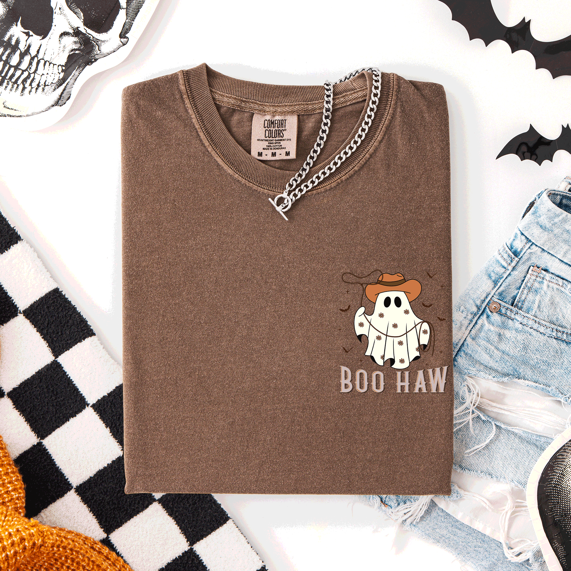 Boo Haw, Lasso, Cowboy, Western, Country, Halloween, - Adult & Kids T-Shirts, Sweatshirts & Hoodies apparel design preview 1