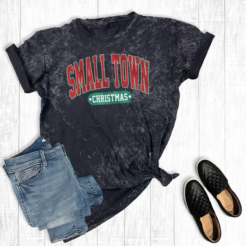 Small Town Christmas Mineral Wash Graphic - Adult & Kids T-Shirts, Sweatshirts & Hoodies apparel design preview 1
