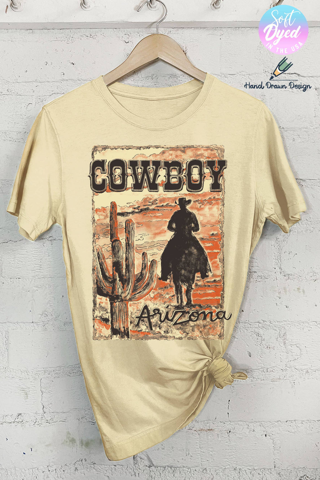 Arizona Cowboy-Hand Drawn - Adult & Kids T-Shirts, Sweatshirts & Hoodies apparel design preview 1