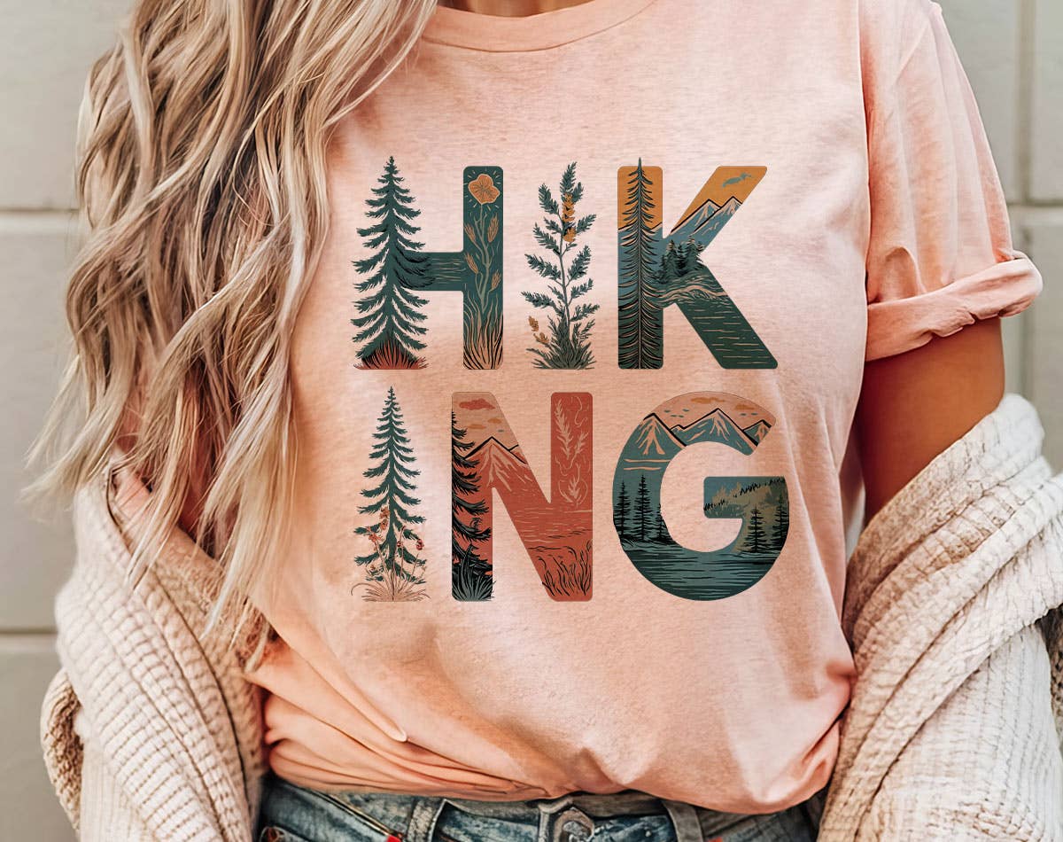 Hiking Tree Nature Drawing Mountain Outdoors - Adult & Kids T-Shirts, Sweatshirts & Hoodies apparel design preview 1