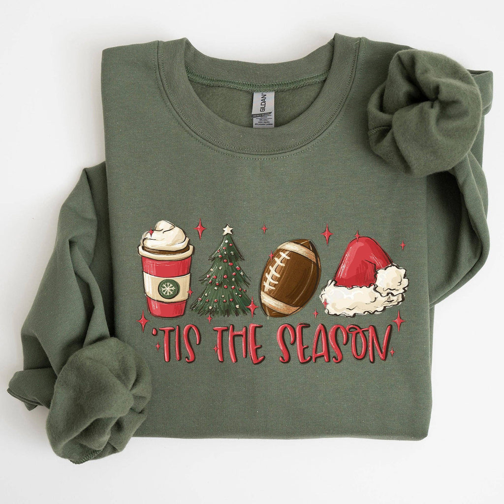 Tis the Season, Christmas, Football, Xmas - Adult & Kids T-Shirts, Sweatshirts & Hoodies apparel design preview 1