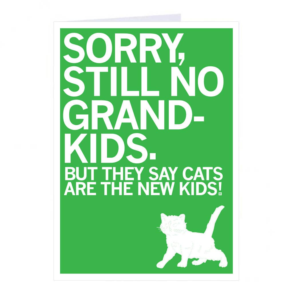 Sorry No Grandkids Cat Greeting Card - Adult & Kids T-Shirts, Sweatshirts & Hoodies apparel design preview 1