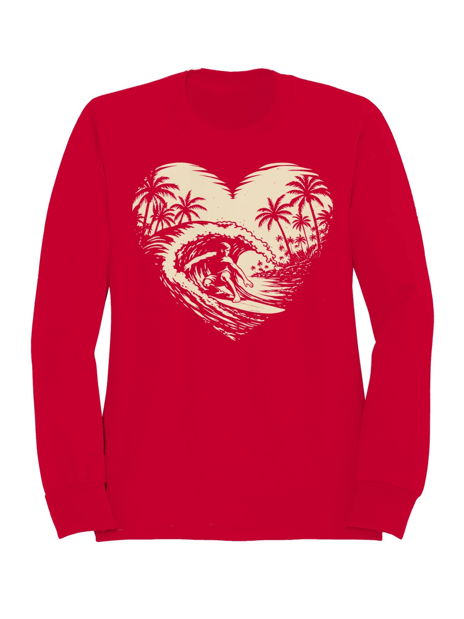 Surfer Paradise in Heart Wave Women's - Adult & Kids T-Shirts, Sweatshirts & Hoodies apparel design preview 1