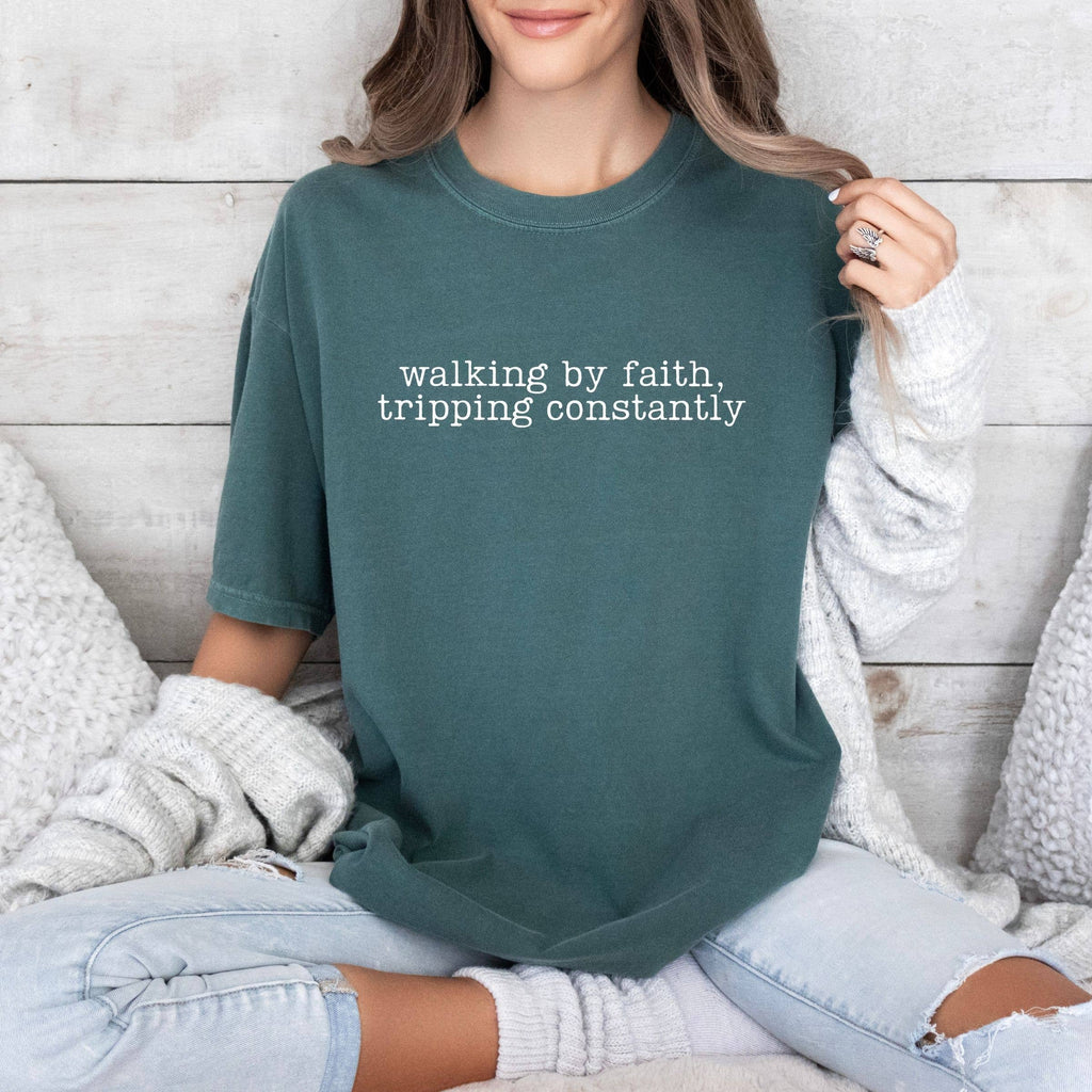 Walking By Faith Tripping Constantly Graphic Spring - Adult & Kids T-Shirts, Sweatshirts & Hoodies apparel design preview 1