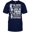 I Will Support Cowboys Here or There - Adult & Kids T-Shirts, Sweatshirts & Hoodies apparel design preview 1