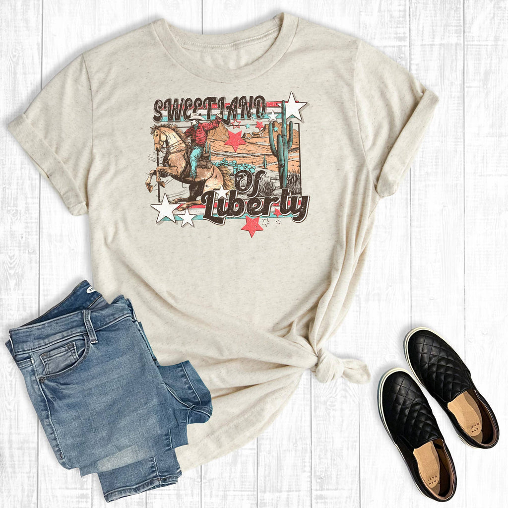 Western July 4th Sweet Land of Liberty Graphic - Adult & Kids T-Shirts, Sweatshirts & Hoodies apparel design preview 1
