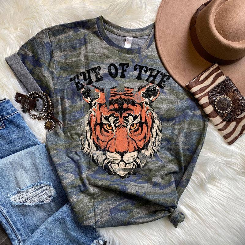 Eye of the Tiger Camo - Adult & Kids T-Shirts, Sweatshirts & Hoodies apparel design preview 1