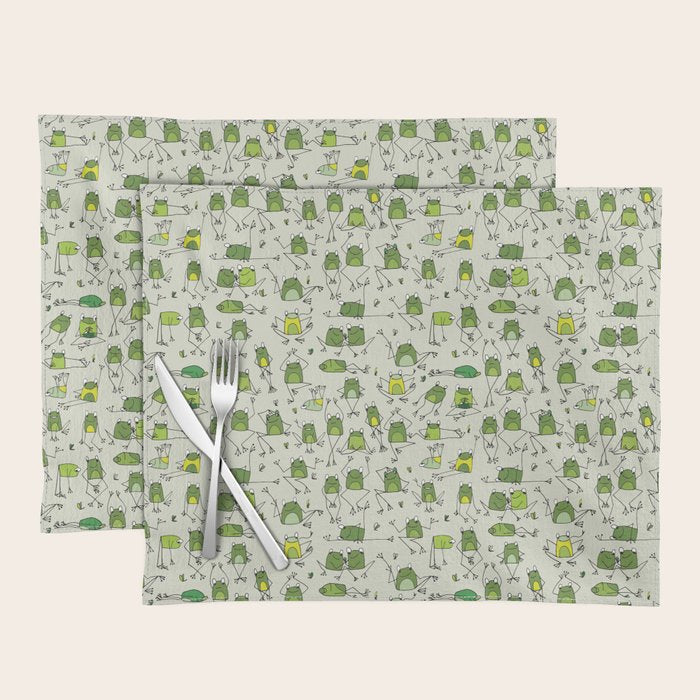 Funny Frogs Placemat Gallery Image 1 - Adult & Kids T-Shirts, Sweatshirts & Hoodies apparel design preview 1