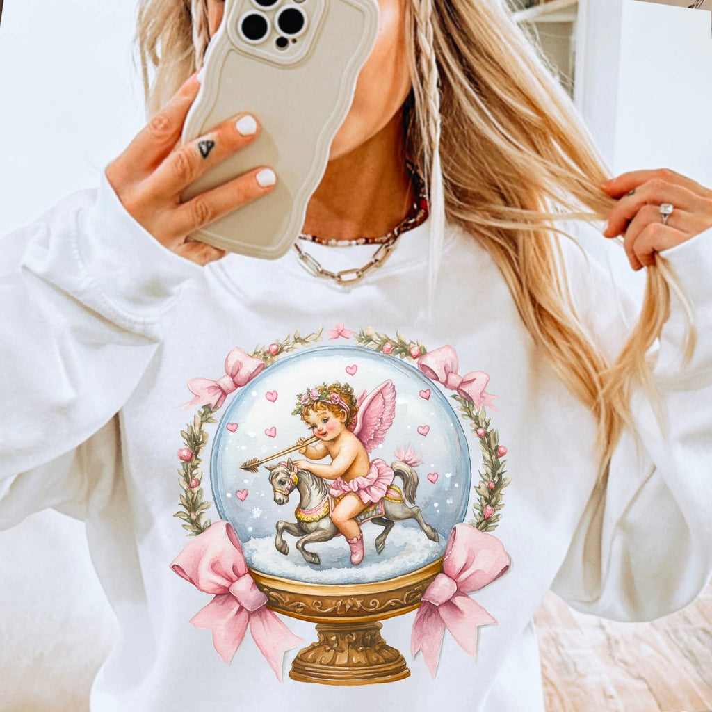 Valentine's Day Cupid Coquette - Adult & Kids T-Shirts, Sweatshirts & Hoodies apparel design preview 1