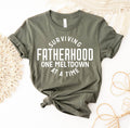 Surviving Fatherhood One Meltdown At A Time - Adult & Kids T-Shirts, Sweatshirts & Hoodies apparel design preview 1