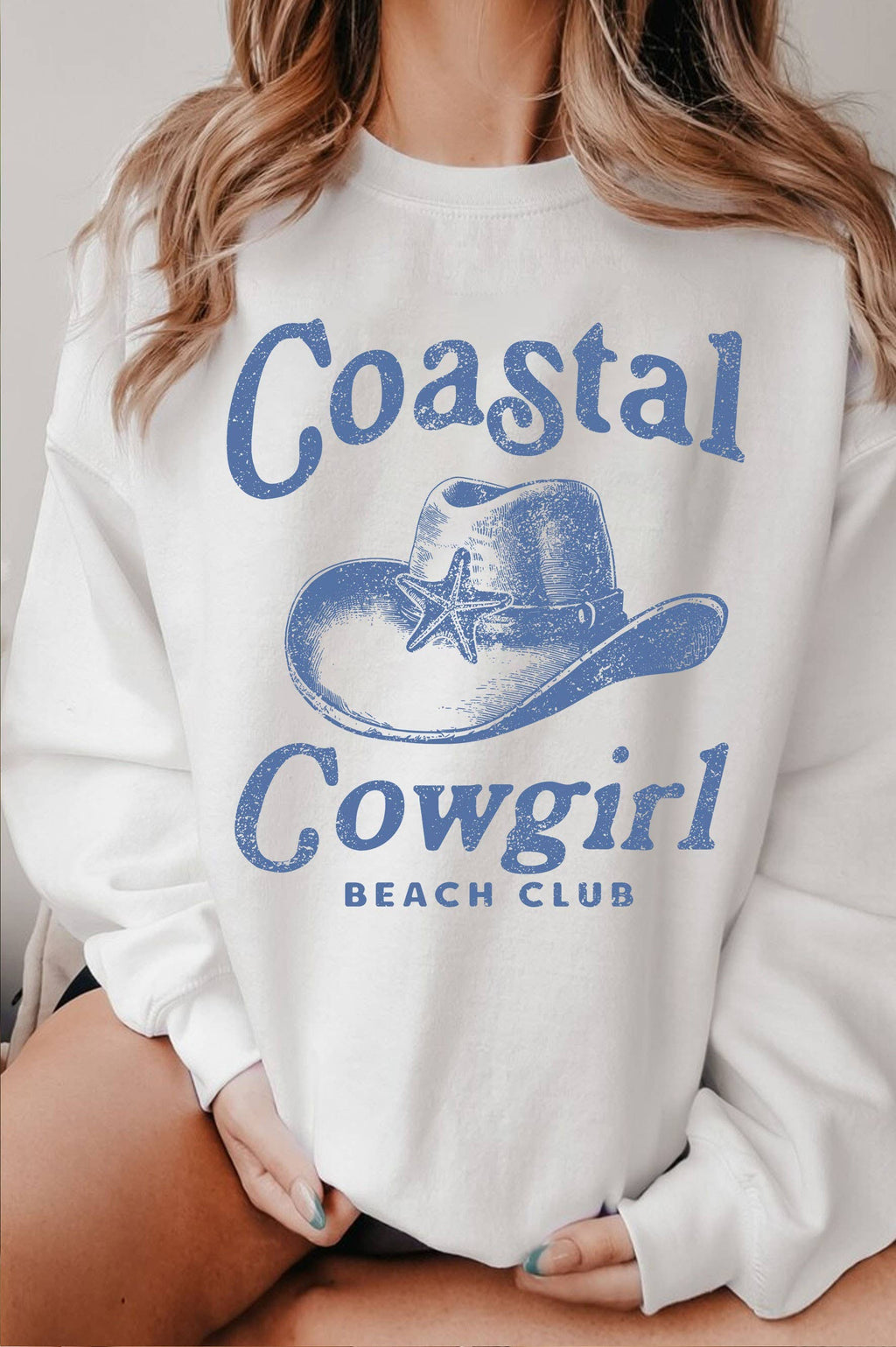 Coastal Cowgirl Beach Club Graphic Brushed - Adult & Kids T-Shirts, Sweatshirts & Hoodies apparel design preview 1