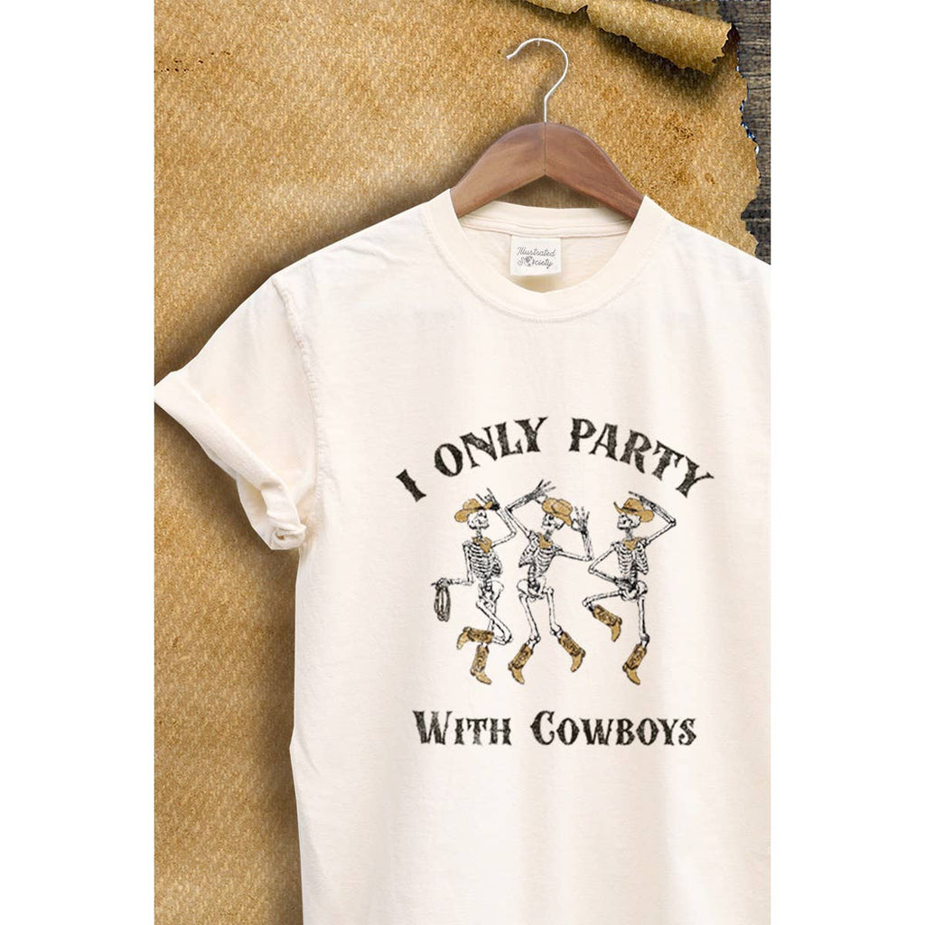 I Only Party with Cowboys Vintage Graphic - Adult & Kids T-Shirts, Sweatshirts & Hoodies apparel design preview 1