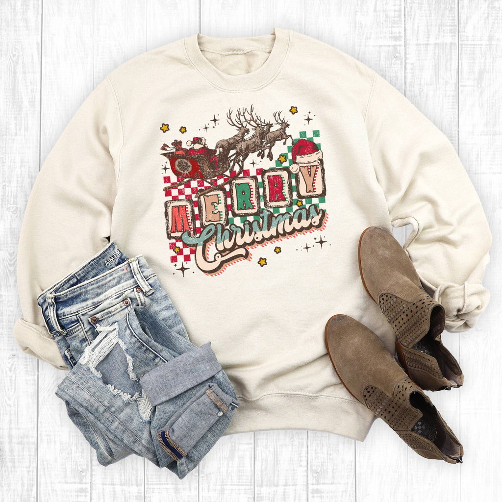 Merry Christmas Reindeers - Adult & Kids T-Shirts, Sweatshirts & Hoodies apparel design preview 1