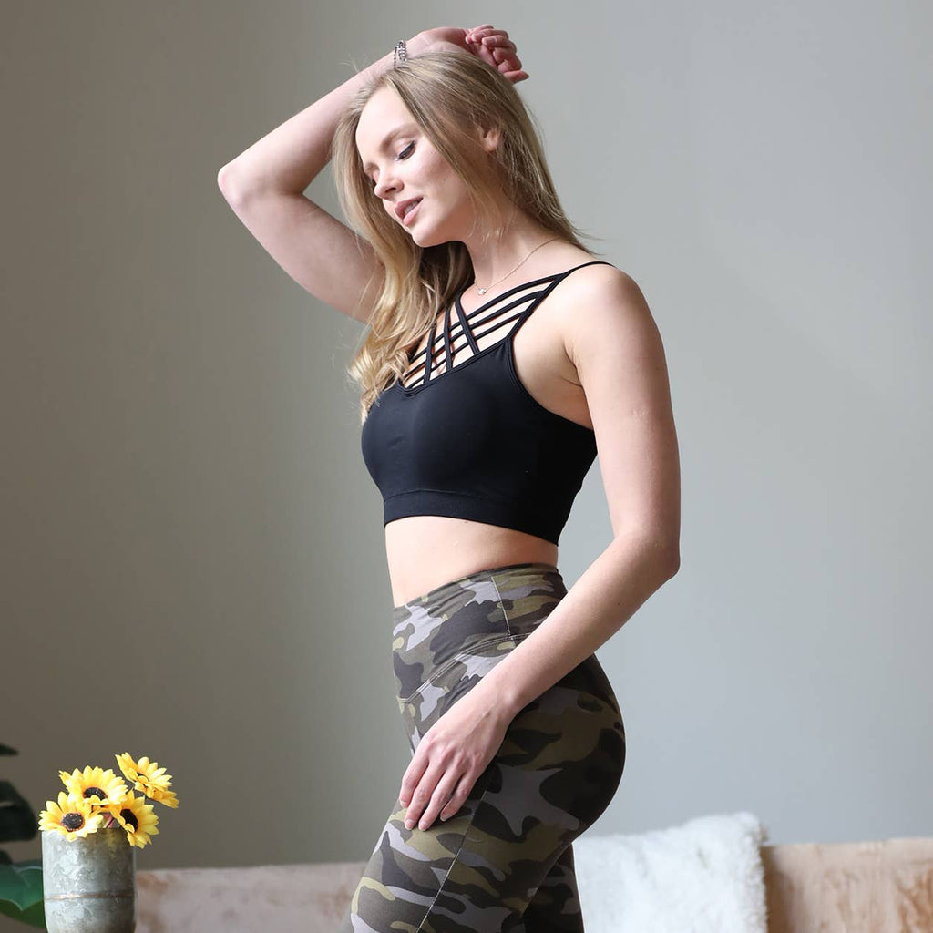 ...Black Seamless Triple Criss-Cross Front Bralette - Adult & Kids T-Shirts, Sweatshirts & Hoodies apparel design preview 1