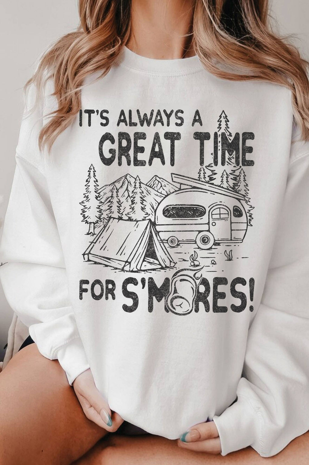It's Always A Great Time For S'mores Brushed - Adult & Kids T-Shirts, Sweatshirts & Hoodies apparel design preview 1