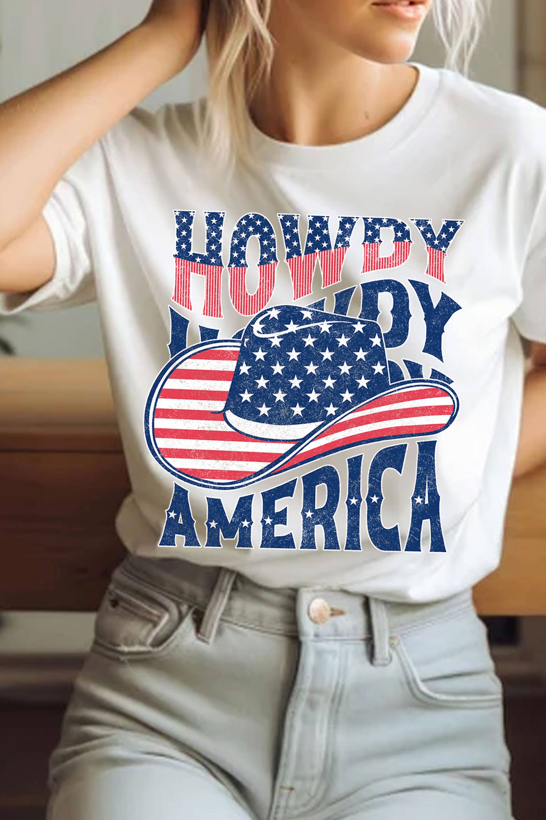Howdy America Hat Graphic - Adult & Kids T-Shirts, Sweatshirts & Hoodies apparel design preview 1