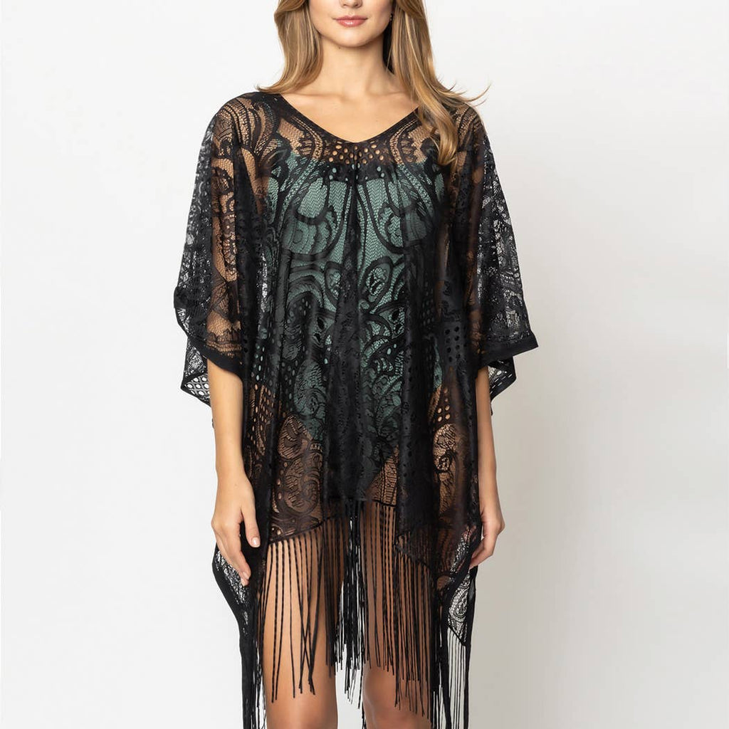 Lace Poncho with Fringe - Adult & Kids T-Shirts, Sweatshirts & Hoodies apparel design preview 1