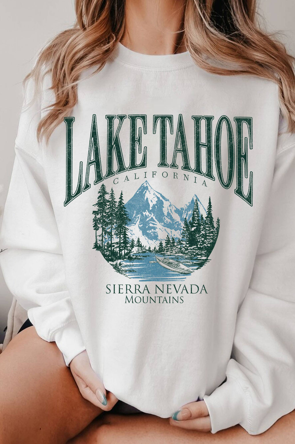 Lake Tahoe California Graphic Brushed - Adult & Kids T-Shirts, Sweatshirts & Hoodies apparel design preview 1
