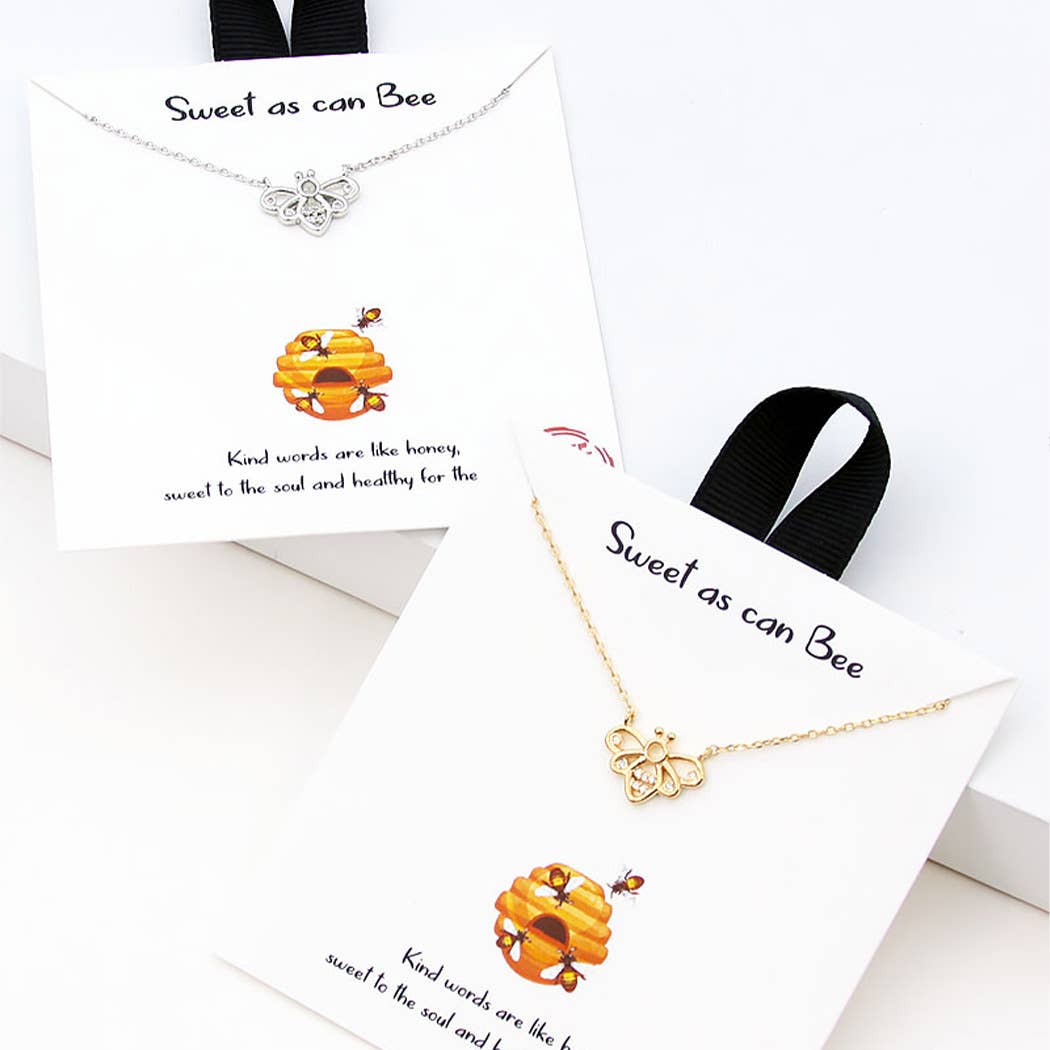 Cz Gold-Dipped Bee Pendant Necklace - Adult & Kids T-Shirts, Sweatshirts & Hoodies apparel design preview 1