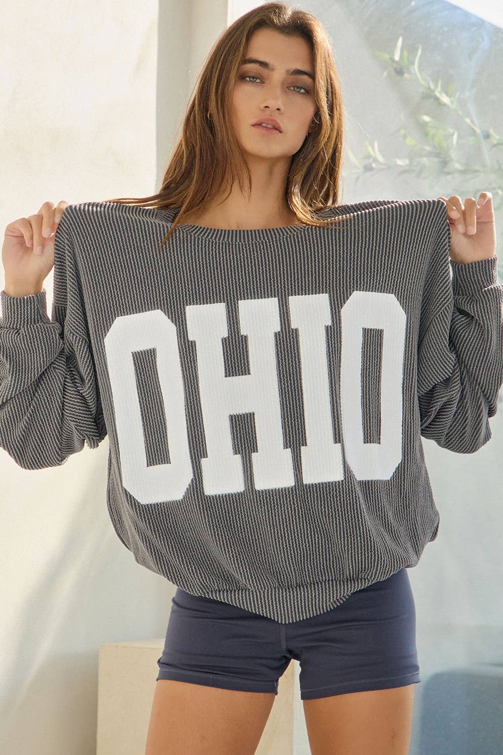 T1770-OHIO 'ohio' Print Ribbed Oversized Graphic - Adult & Kids T-Shirts, Sweatshirts & Hoodies apparel design preview 1