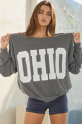 T1770-OHIO 'ohio' Print Ribbed Oversized Graphic - Adult & Kids T-Shirts, Sweatshirts & Hoodies apparel design preview 1