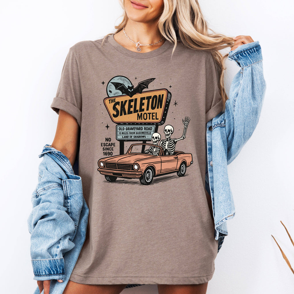 The Skeleton Motel, Spooky, Halloween, - Adult & Kids T-Shirts, Sweatshirts & Hoodies apparel design preview 1