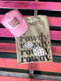 Rowdy with Dice Comfort Color Khaki - Adult & Kids T-Shirts, Sweatshirts & Hoodies apparel design preview 1