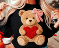 Faux Yarn Valentine's Day Teddy Bear or - Adult & Kids T-Shirts, Sweatshirts & Hoodies apparel design preview 1