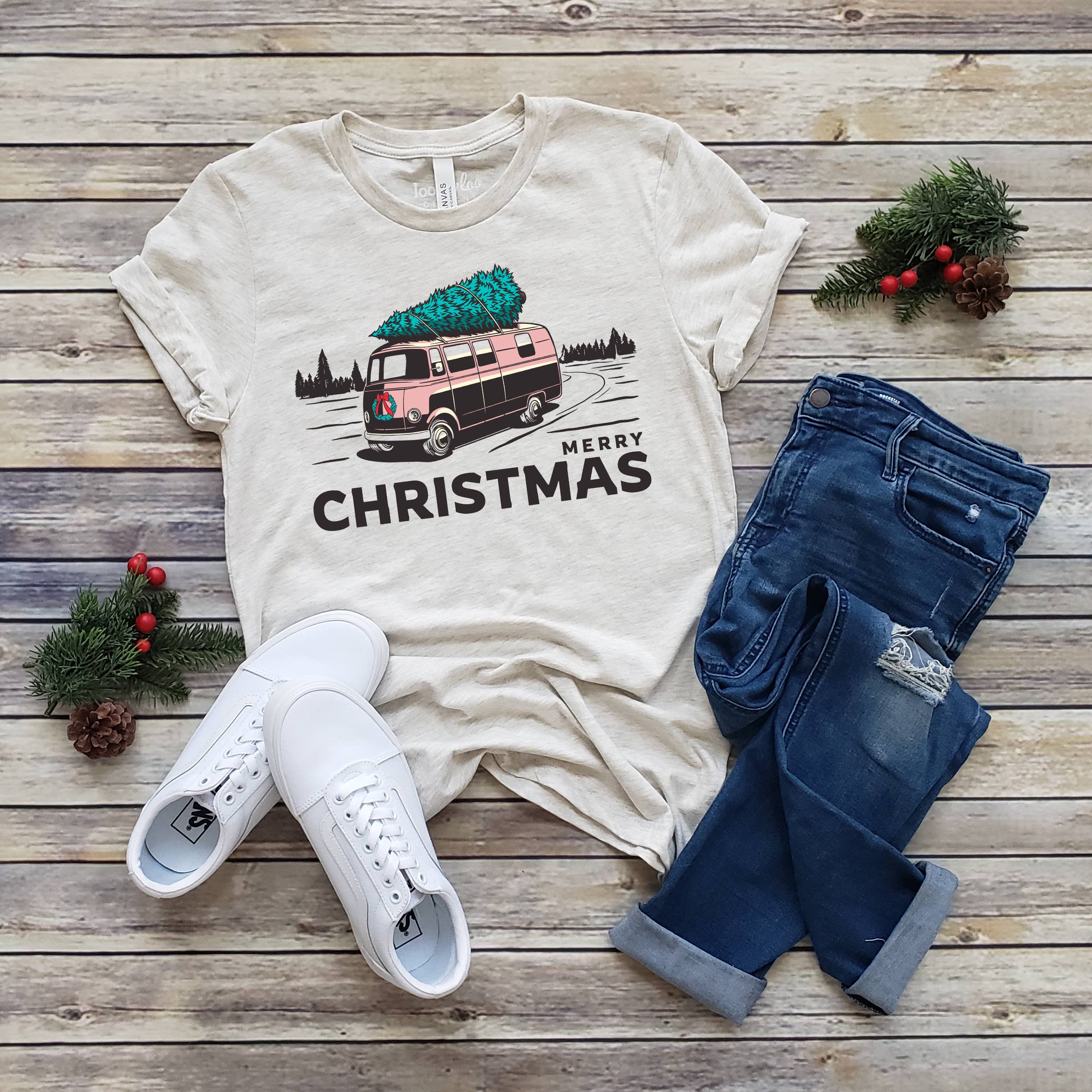 Christmas Van Sizes XS-2XL - Adult & Kids T-Shirts, Sweatshirts & Hoodies apparel design preview 1