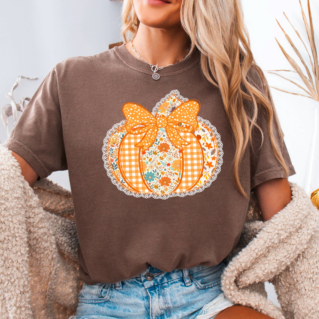 Lace Pumpkin Fall Women'S Graphic Comfort Color - Adult & Kids T-Shirts, Sweatshirts & Hoodies apparel design preview 1
