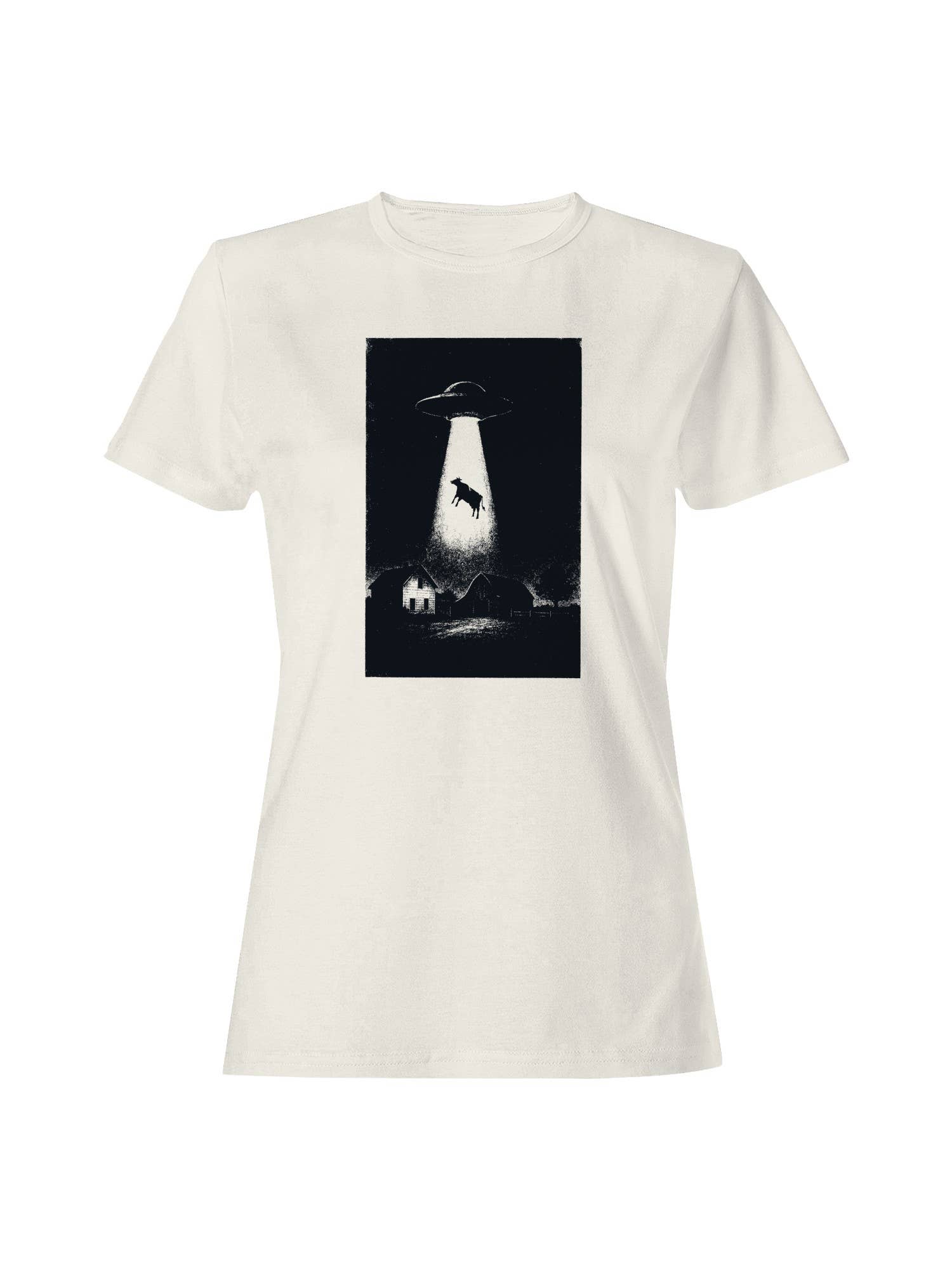 Ufo Abduction: Cow in Spotlight Women's - Adult & Kids T-Shirts, Sweatshirts & Hoodies apparel design preview 1