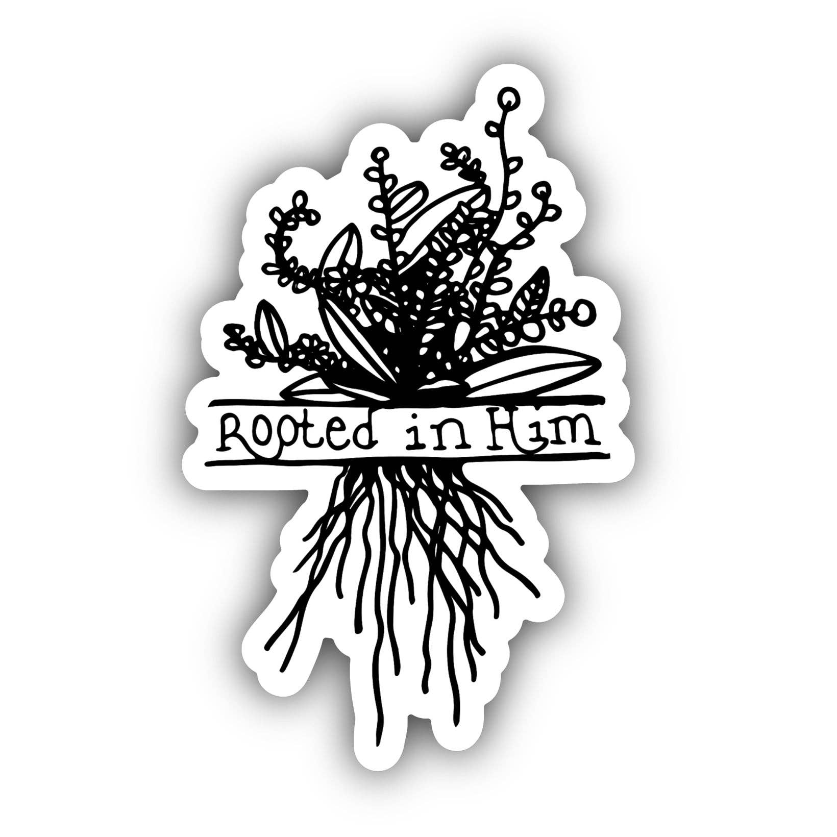 Rooted in Him Hydroflask Sticker - Adult & Kids T-Shirts, Sweatshirts & Hoodies apparel design preview 1