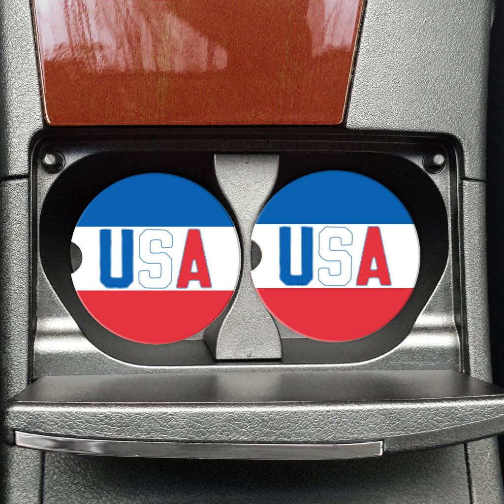 USA Car Coasters, 4th of July, Red White and Blue - Adult & Kids T-Shirts, Sweatshirts & Hoodies apparel design preview 1